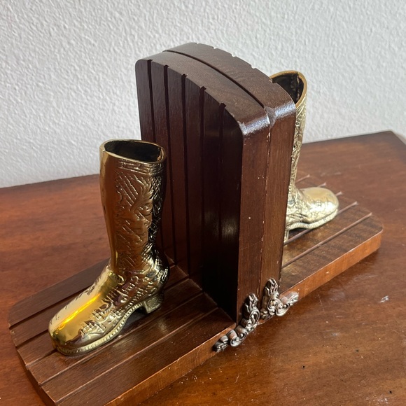 Brass Cowboy Boot Bookends - Picture 2 of 5